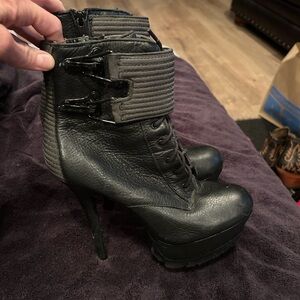 Stylish Black High Heel Ankle Boots